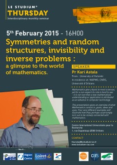 Symmetries and random structures, invisibility and inverse problems : a glimpse to the world of mathematics.